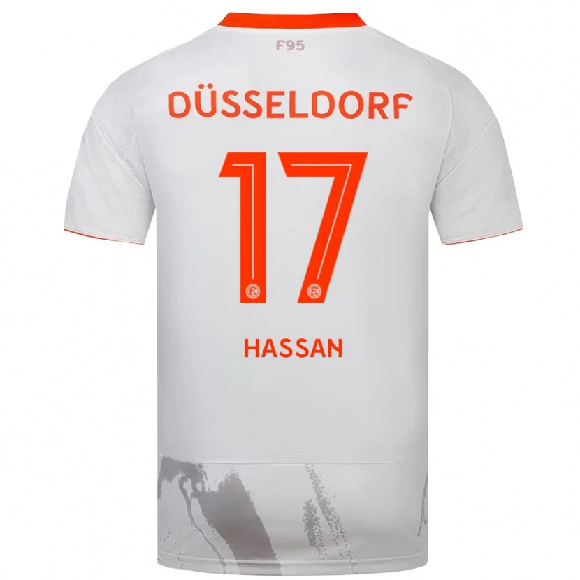 Danxen Bambino Maglia Ahmad Hassan #17 Bianco Arancione Kit Gara Away 2025/26 Maglietta