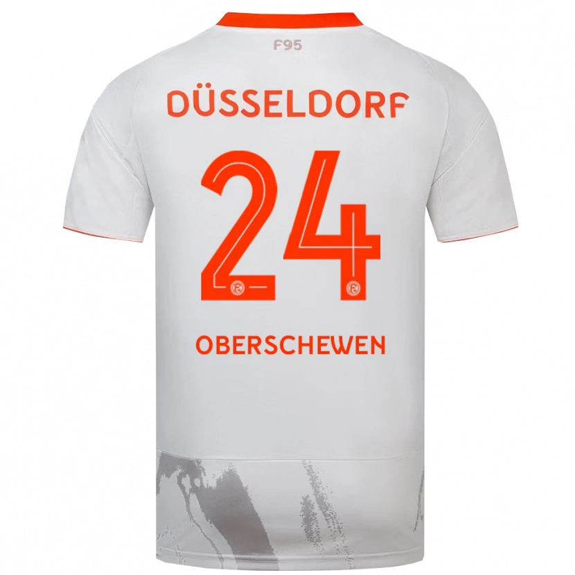 Danxen Bambino Maglia Elias Oberschewen #24 Bianco Arancione Kit Gara Away 2025/26 Maglietta