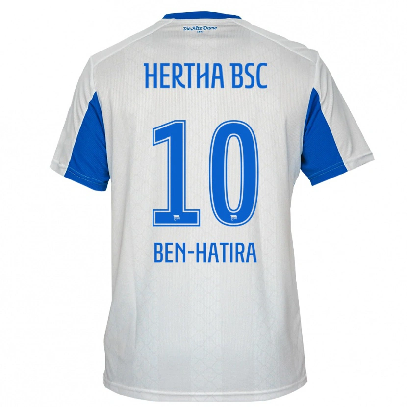 Danxen Bambino Maglia Änis Ben-Hatira #10 Bianco Blu Kit Gara Away 2025/26 Maglietta