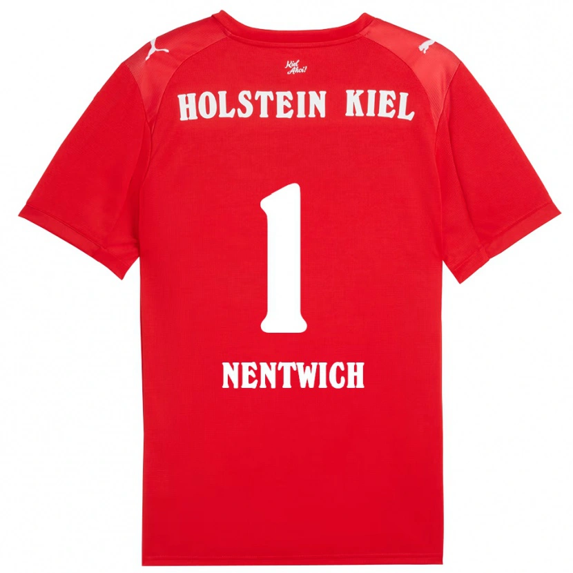 Danxen Bambino Maglia Emma Nentwich #1 Rosso Blu Kit Gara Away 2025/26 Maglietta