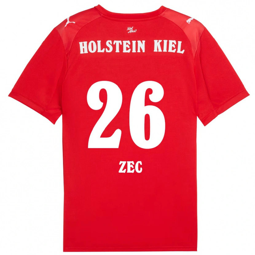 Danxen Bambino Maglia David Zec #26 Rosso Blu Kit Gara Away 2025/26 Maglietta