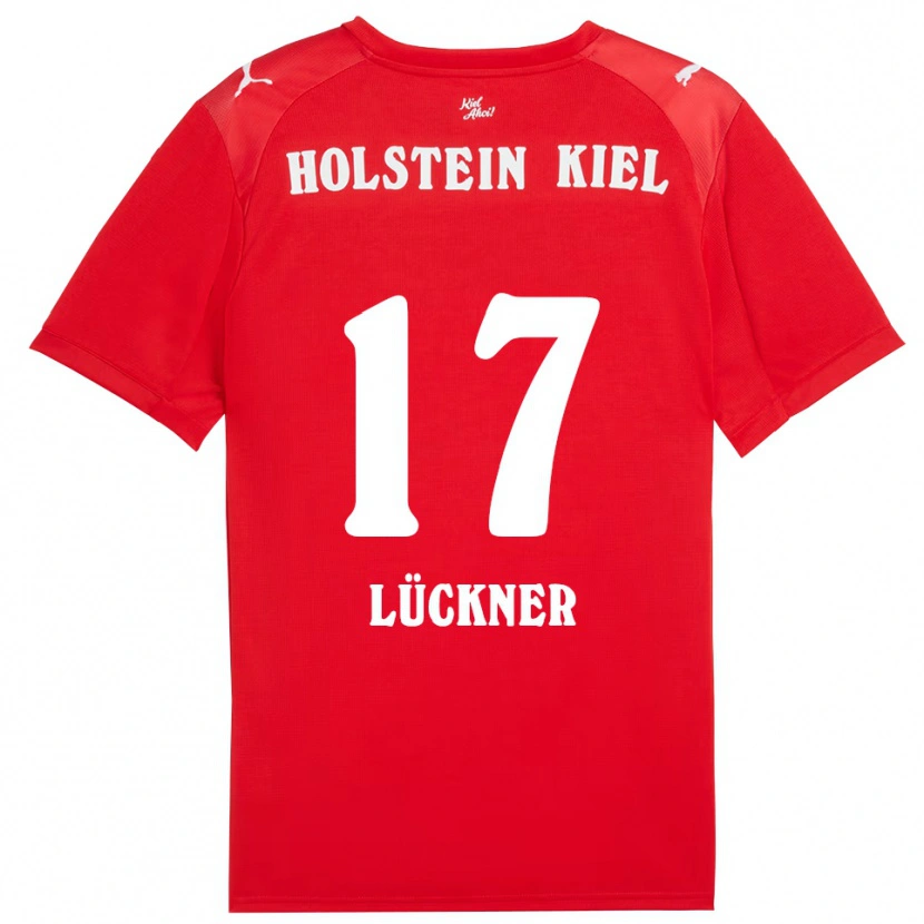 Danxen Bambino Maglia Veit Lückner #17 Rosso Blu Kit Gara Away 2025/26 Maglietta