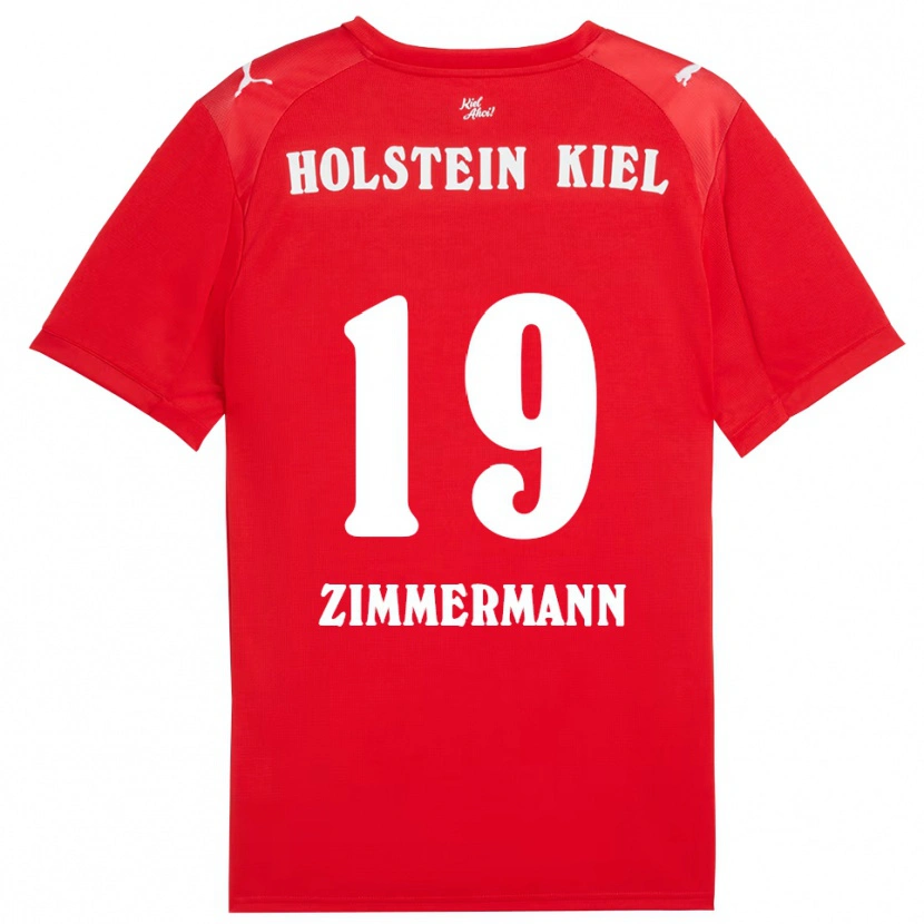 Danxen Bambino Maglia Luiza Zimmermann #19 Rosso Blu Kit Gara Away 2025/26 Maglietta