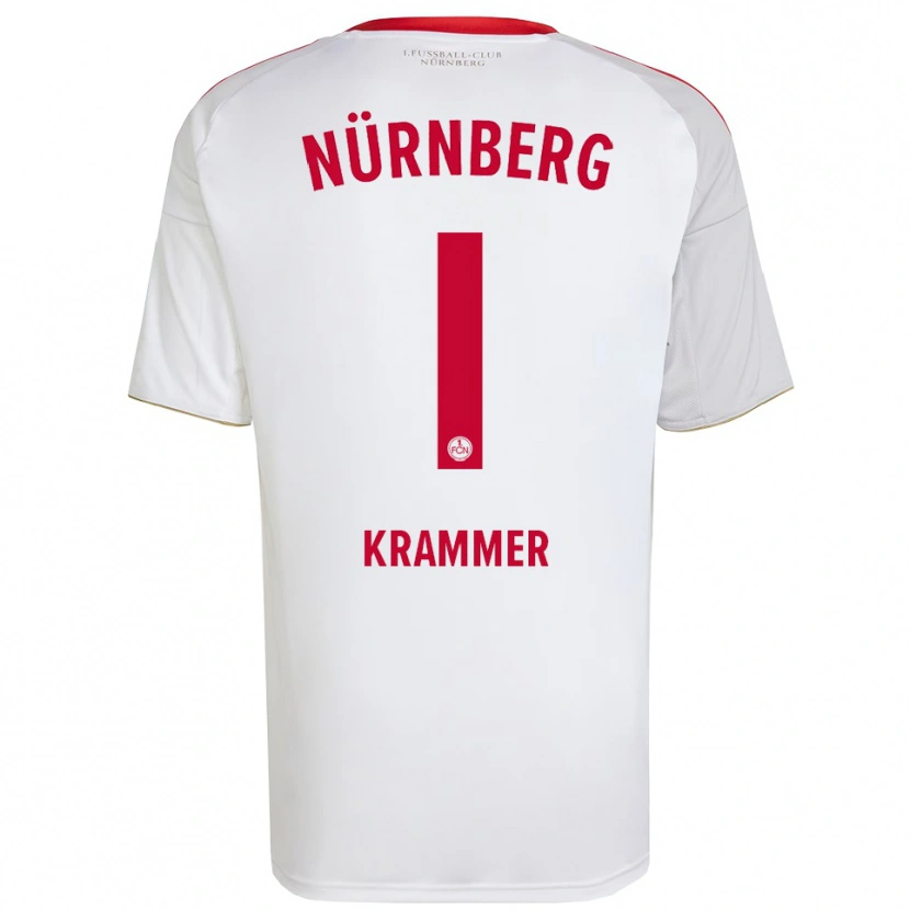 Danxen Bambino Maglia Kristin Krammer #1 Bianco Rosso Kit Gara Away 2025/26 Maglietta