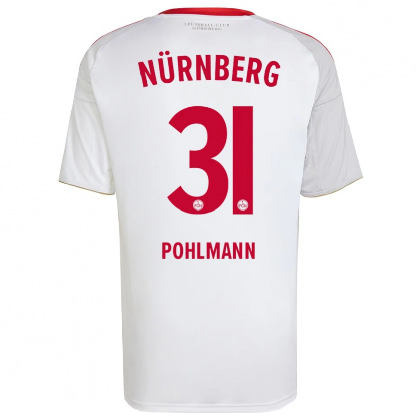 Danxen Bambino Maglia Lennart Pohlmann #31 Bianco Rosso Kit Gara Away 2025/26 Maglietta