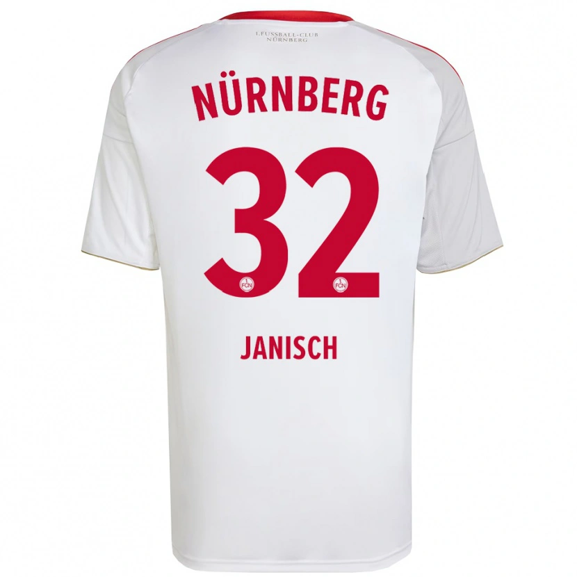 Danxen Bambino Maglia Tim Janisch #32 Bianco Rosso Kit Gara Away 2025/26 Maglietta