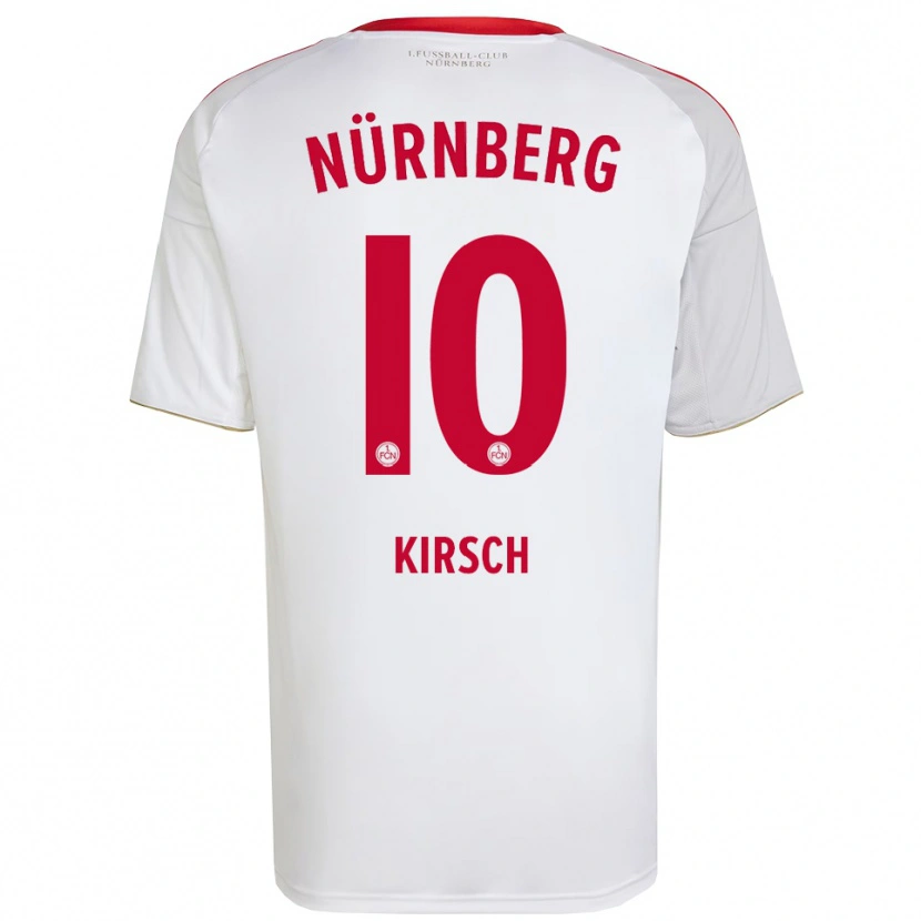 Danxen Bambino Maglia Benedikt Kirsch #10 Bianco Rosso Kit Gara Away 2025/26 Maglietta