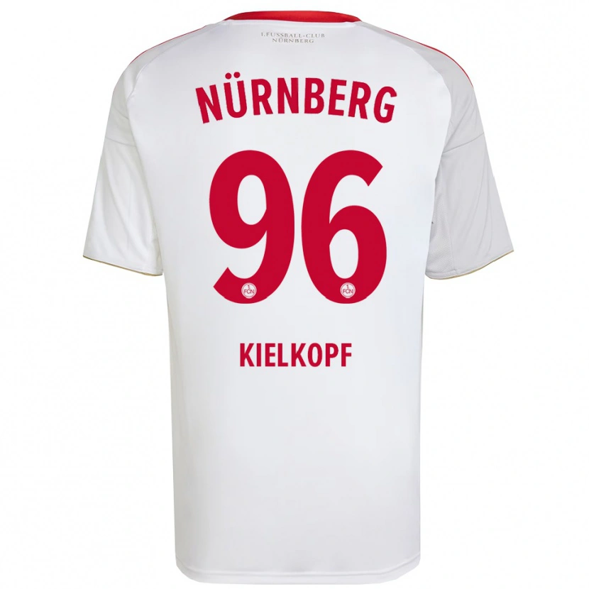 Danxen Bambino Maglia Felix Kielkopf #96 Bianco Rosso Kit Gara Away 2025/26 Maglietta