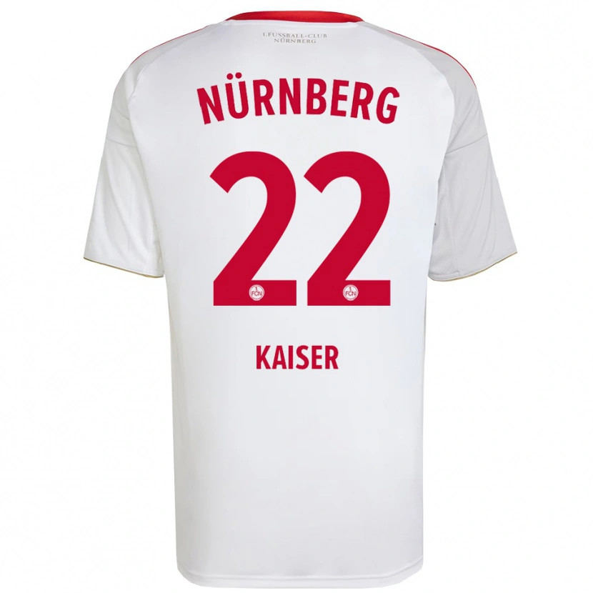 Danxen Bambino Maglia Noel Kaiser #22 Bianco Rosso Kit Gara Away 2025/26 Maglietta