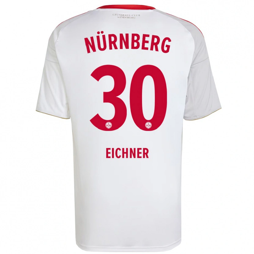 Danxen Bambino Maglia Benjamin Eichner #30 Bianco Rosso Kit Gara Away 2025/26 Maglietta