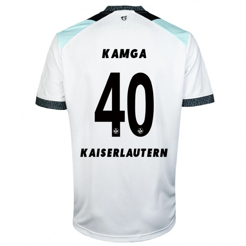 Danxen Bambino Maglia Enis Kamga #40 Bianco Nero Kit Gara Away 2025/26 Maglietta