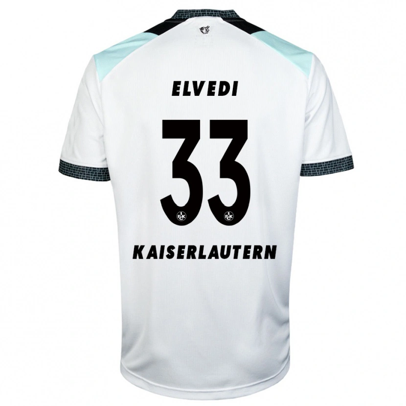 Danxen Bambino Maglia Jan Elvedi #33 Bianco Nero Kit Gara Away 2025/26 Maglietta