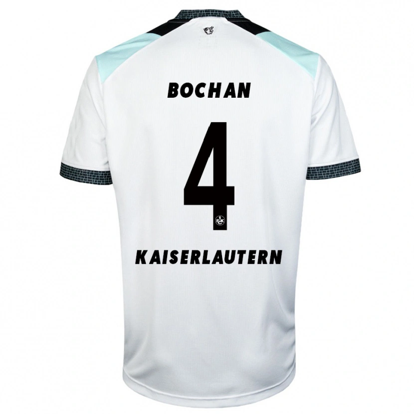 Danxen Bambino Maglia Maksym Bochan #4 Bianco Nero Kit Gara Away 2025/26 Maglietta