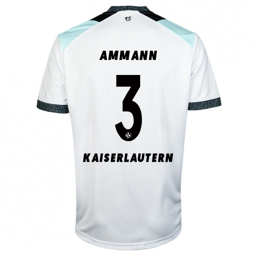 Danxen Bambino Maglia Finn Ammann #3 Bianco Nero Kit Gara Away 2025/26 Maglietta