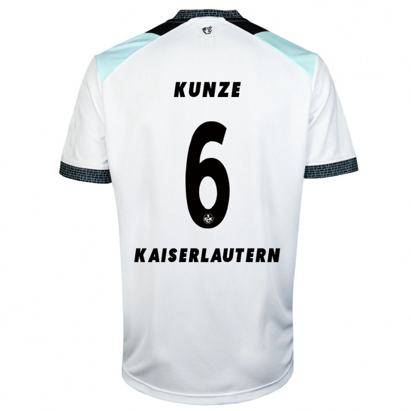 Danxen Bambino Maglia Fabian Kunze #6 Bianco Nero Kit Gara Away 2025/26 Maglietta