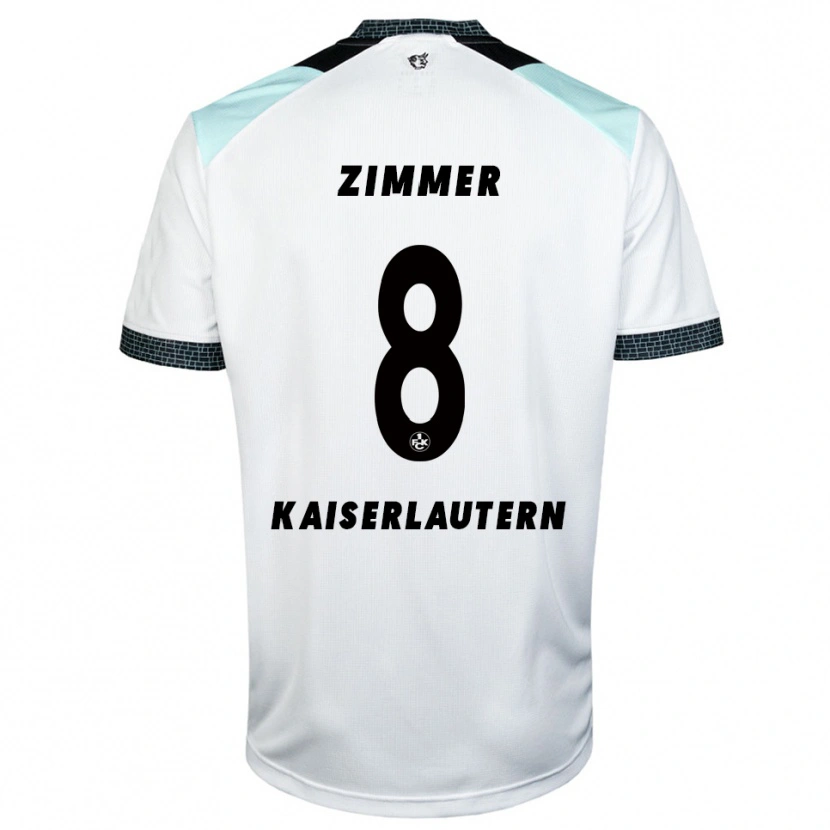 Danxen Bambino Maglia Jean Zimmer #8 Bianco Nero Kit Gara Away 2025/26 Maglietta