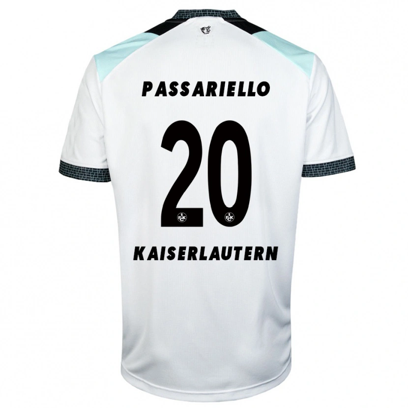 Danxen Bambino Maglia Federico Passariello #20 Bianco Nero Kit Gara Away 2025/26 Maglietta