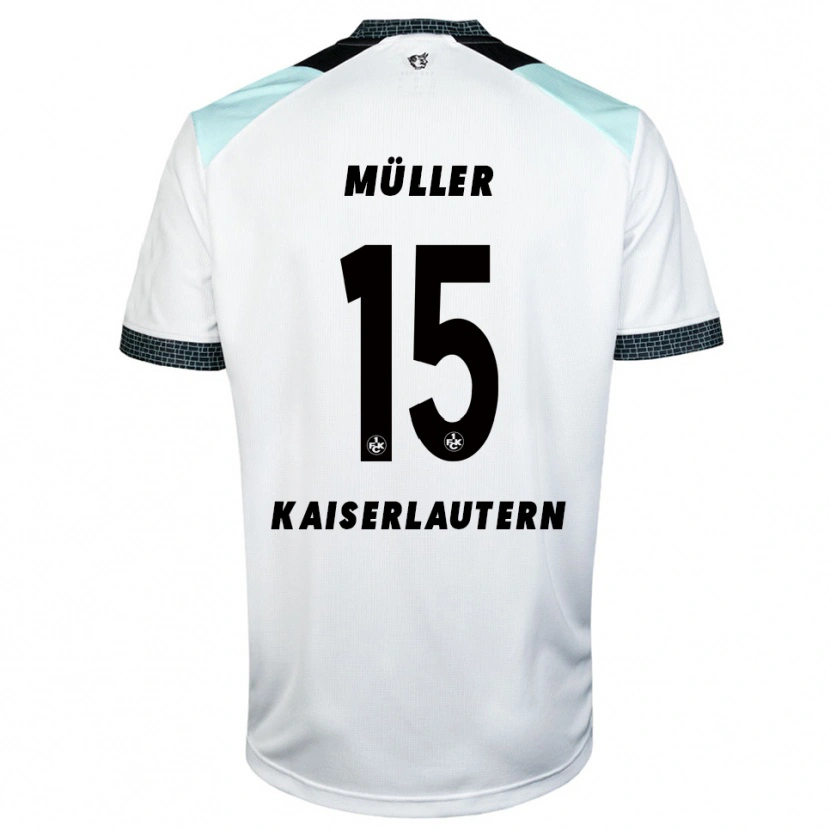 Danxen Bambino Maglia Erik Müller #15 Bianco Nero Kit Gara Away 2025/26 Maglietta