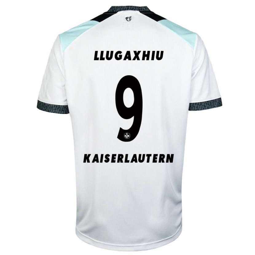 Danxen Bambino Maglia Arjon Llugaxhiu #9 Bianco Nero Kit Gara Away 2025/26 Maglietta