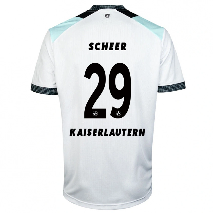 Danxen Bambino Maglia Kian Scheer #29 Bianco Nero Kit Gara Away 2025/26 Maglietta