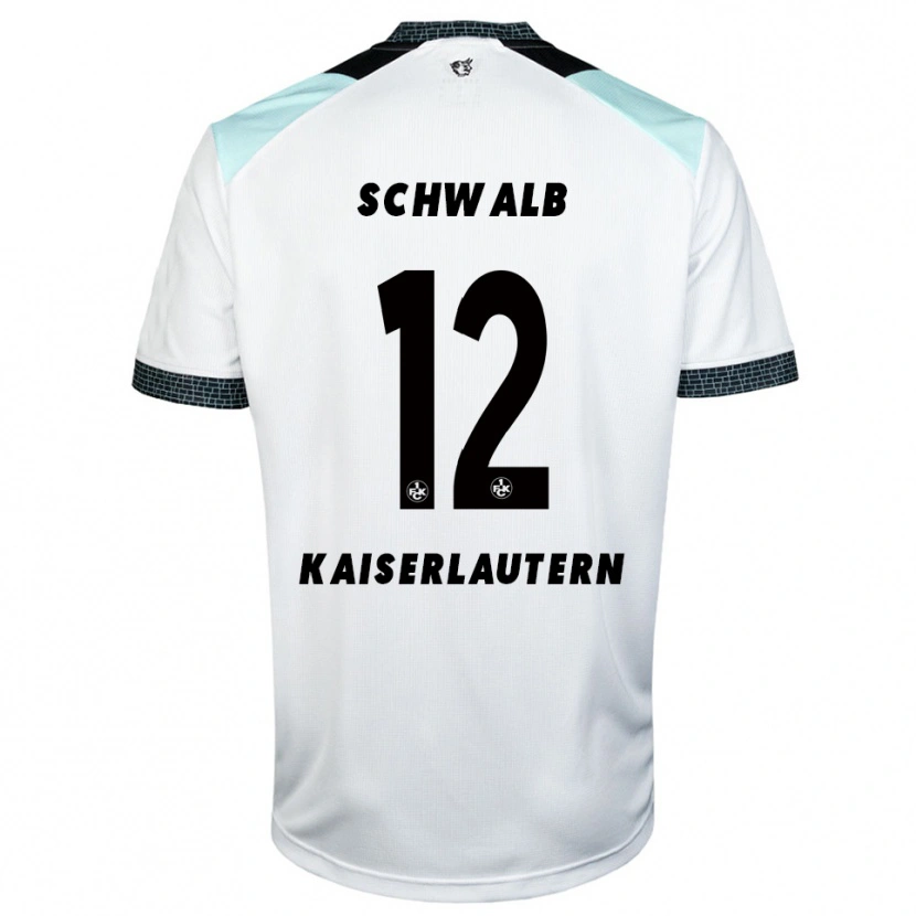 Danxen Bambino Maglia Yannick Schwalb #12 Bianco Nero Kit Gara Away 2025/26 Maglietta