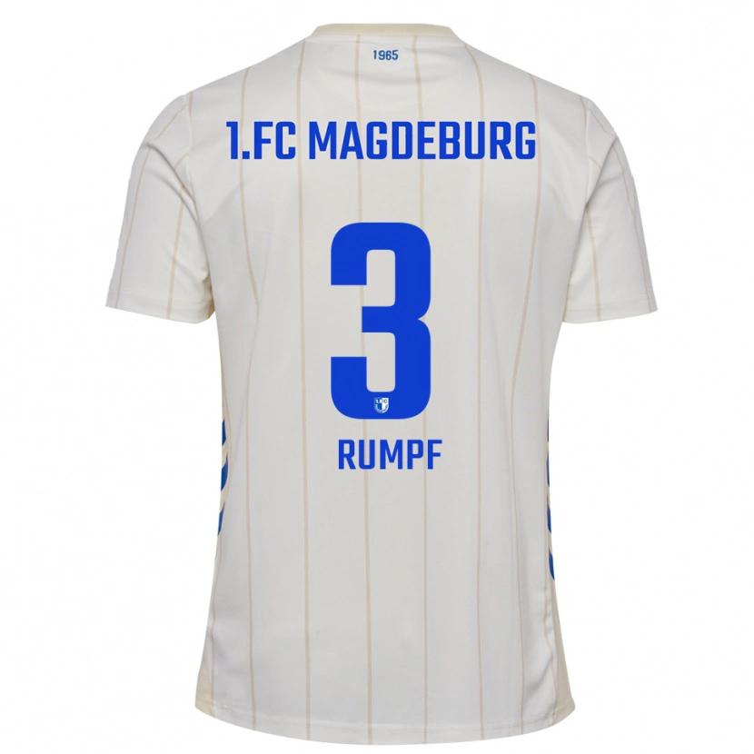 Danxen Bambino Maglia Mathilda Rumpf #3 Bianco Blu Kit Gara Away 2025/26 Maglietta