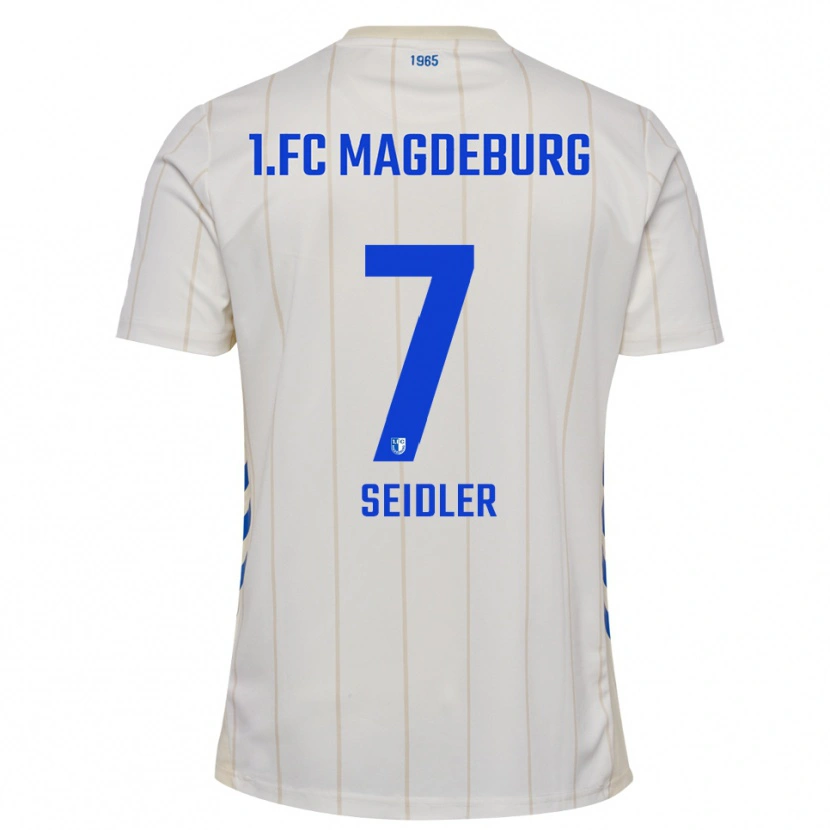 Danxen Bambino Maglia Wiebke Seidler #7 Bianco Blu Kit Gara Away 2025/26 Maglietta