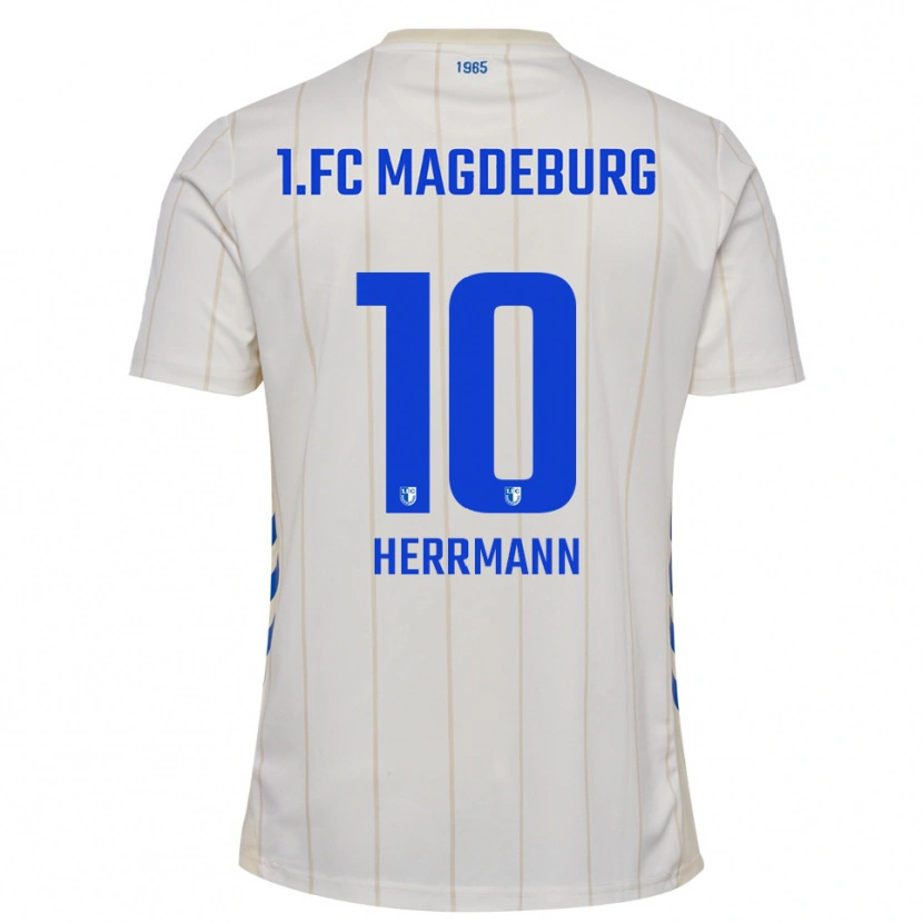 Danxen Bambino Maglia Milano Herrmann #10 Bianco Blu Kit Gara Away 2025/26 Maglietta
