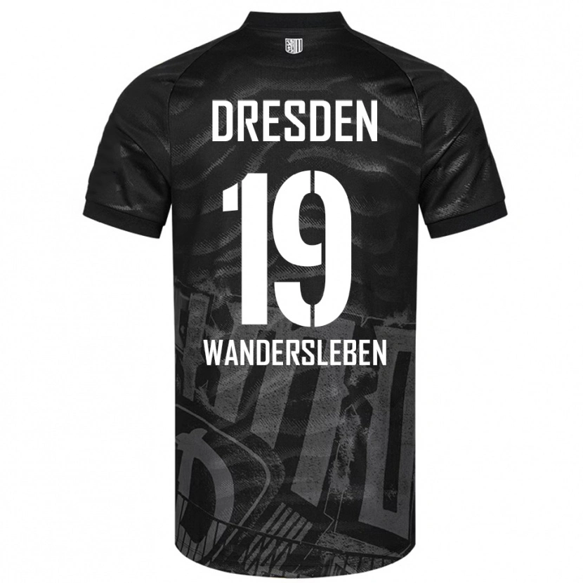Danxen Bambino Maglia Arian-Rayan Wandersleben #19 Nero Grigio Kit Gara Away 2025/26 Maglietta