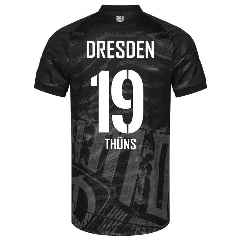Danxen Bambino Maglia Louis Thüns #19 Nero Grigio Kit Gara Away 2025/26 Maglietta