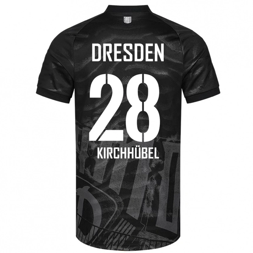 Danxen Bambino Maglia Willi Kirchhübel #28 Nero Grigio Kit Gara Away 2025/26 Maglietta