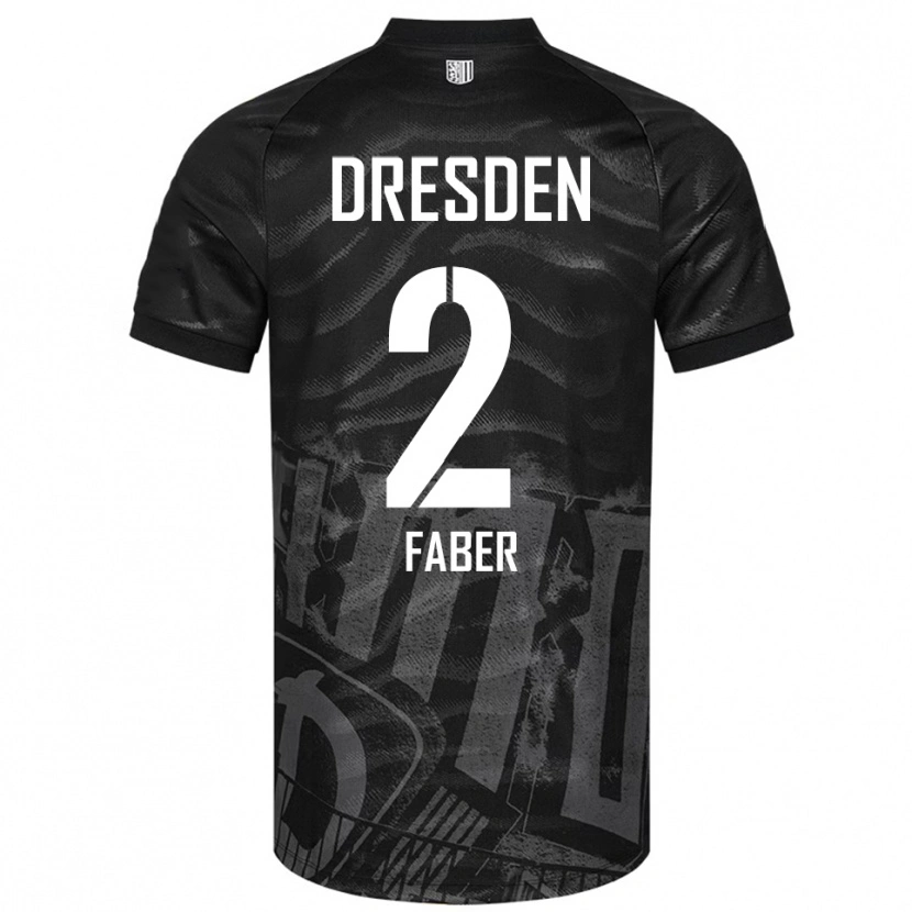 Danxen Bambino Maglia Konrad Faber #2 Nero Grigio Kit Gara Away 2025/26 Maglietta