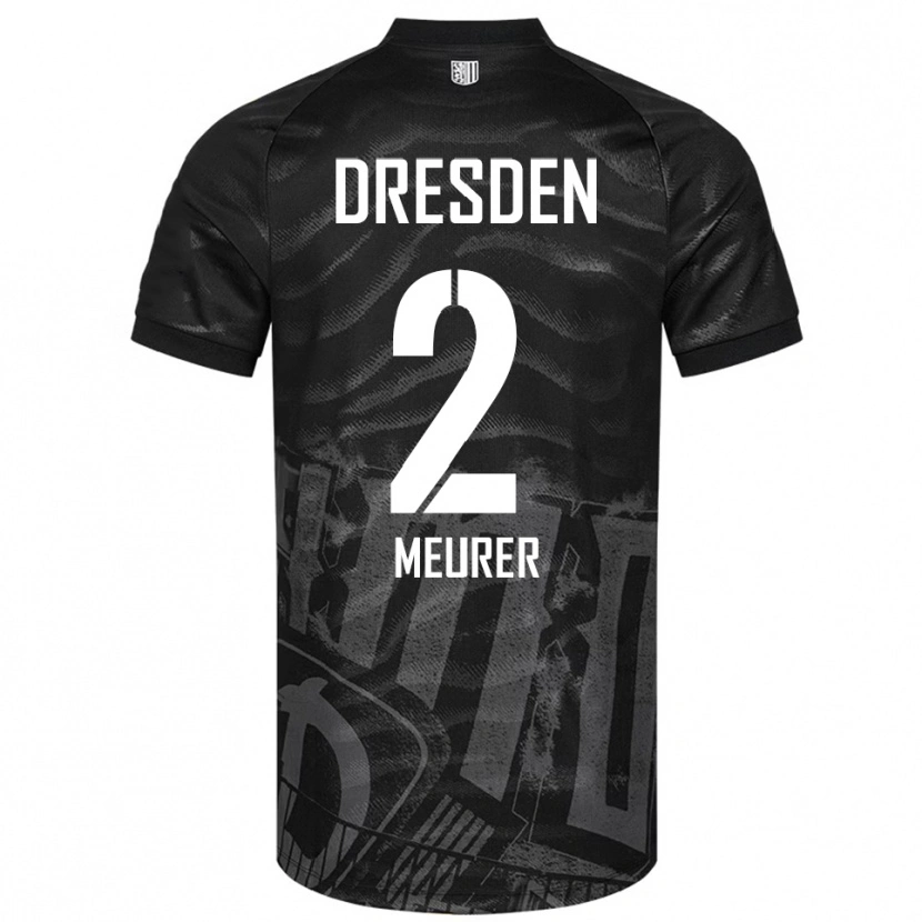 Danxen Bambino Maglia Nicolas Meurer #2 Nero Grigio Kit Gara Away 2025/26 Maglietta