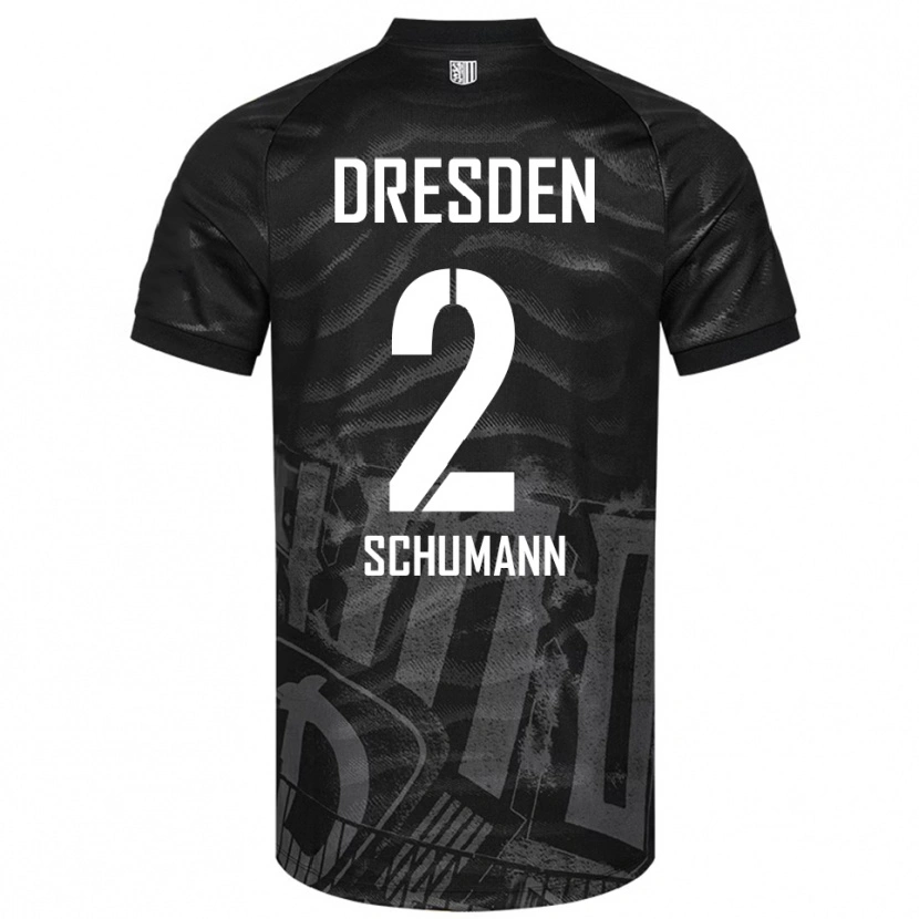 Danxen Bambino Maglia Anton Schumann #2 Nero Grigio Kit Gara Away 2025/26 Maglietta