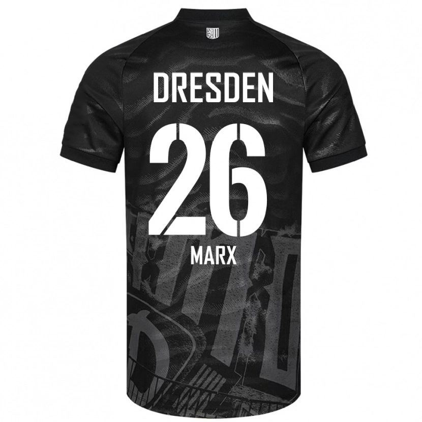 Danxen Bambino Maglia Jan-Hendrik Marx #26 Nero Grigio Kit Gara Away 2025/26 Maglietta