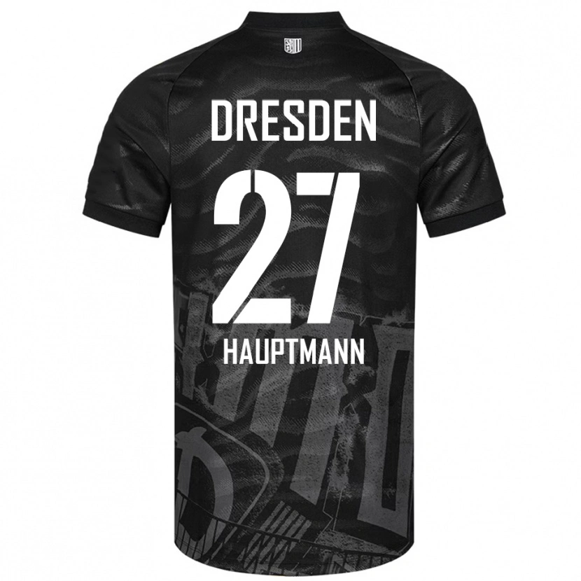 Danxen Bambino Maglia Niklas Hauptmann #27 Nero Grigio Kit Gara Away 2025/26 Maglietta