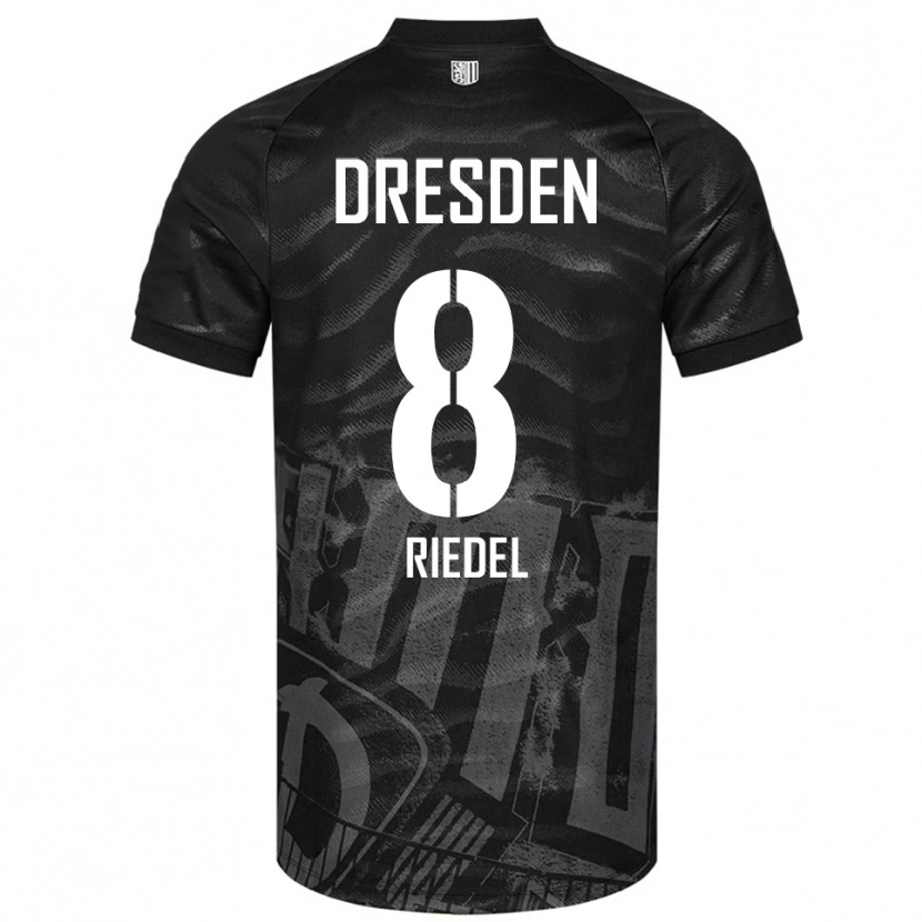 Danxen Bambino Maglia Aaron Riedel #8 Nero Grigio Kit Gara Away 2025/26 Maglietta