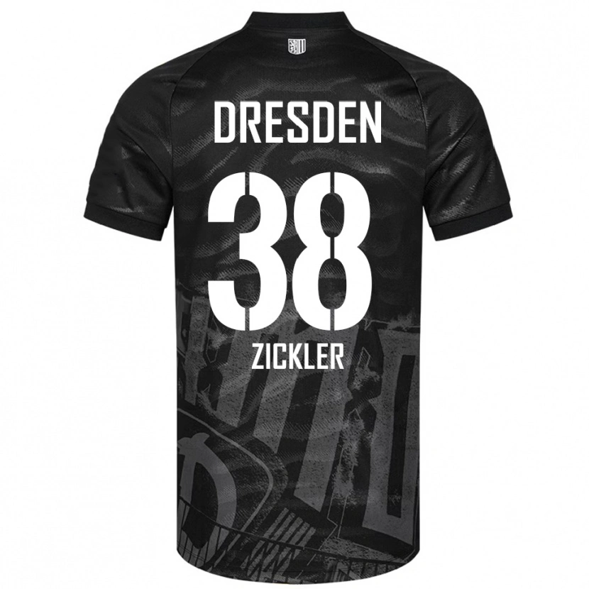 Danxen Bambino Maglia Jakob Zickler #38 Nero Grigio Kit Gara Away 2025/26 Maglietta