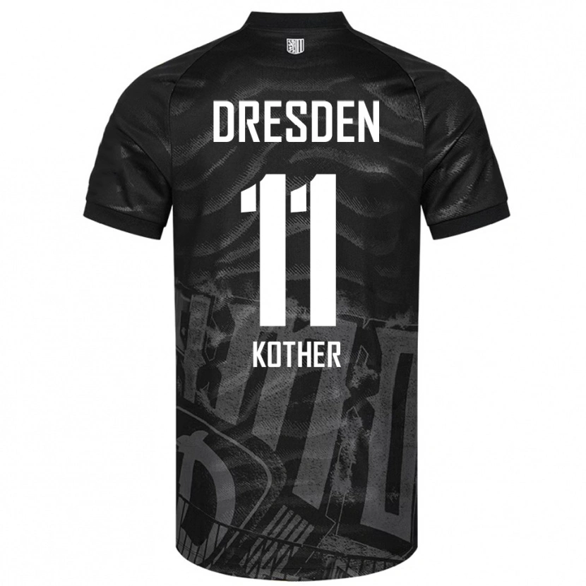 Danxen Bambino Maglia Dominik Kother #11 Nero Grigio Kit Gara Away 2025/26 Maglietta