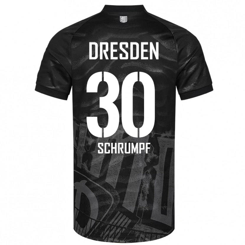Danxen Bambino Maglia Janis Schrumpf #30 Nero Grigio Kit Gara Away 2025/26 Maglietta