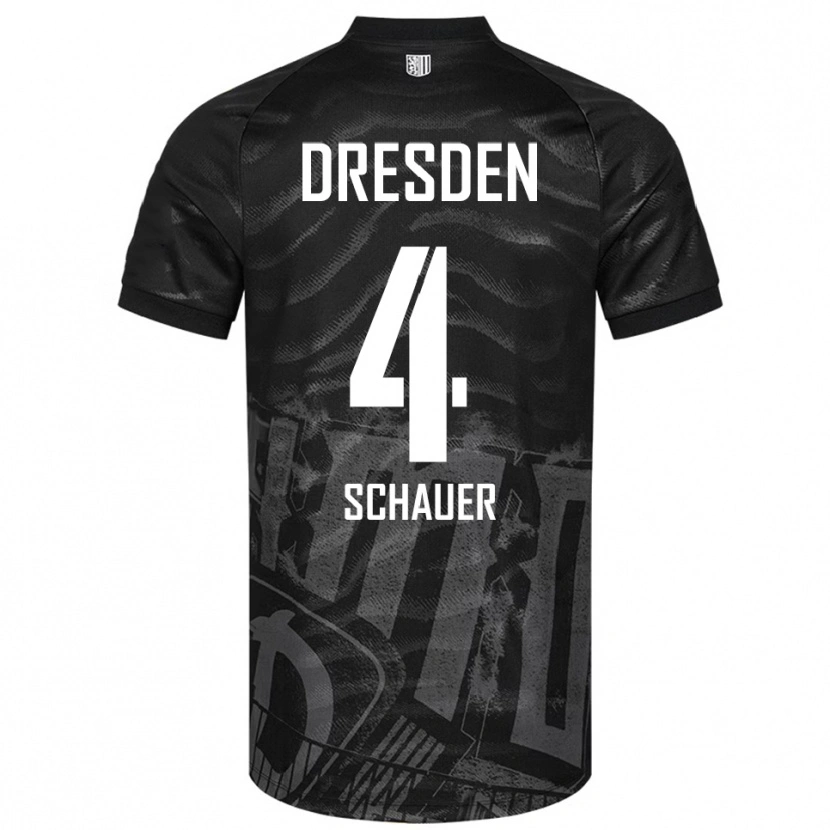 Danxen Bambino Maglia Maurice Schauer #4 Nero Grigio Kit Gara Away 2025/26 Maglietta