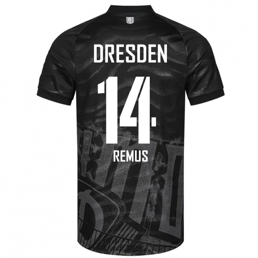 Danxen Bambino Maglia Niklas Remus #14 Nero Grigio Kit Gara Away 2025/26 Maglietta