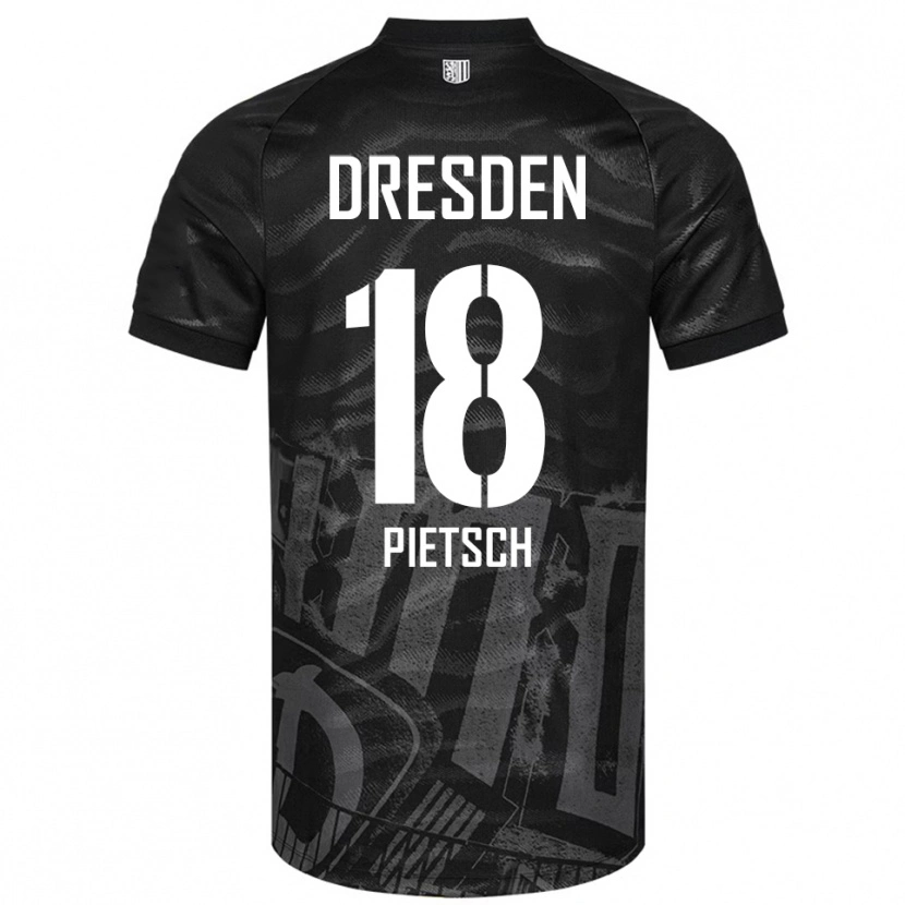 Danxen Bambino Maglia Colin Pietsch #18 Nero Grigio Kit Gara Away 2025/26 Maglietta