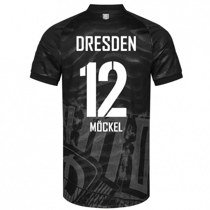 Danxen Bambino Maglia Richard Möckel #12 Nero Grigio Kit Gara Away 2025/26 Maglietta