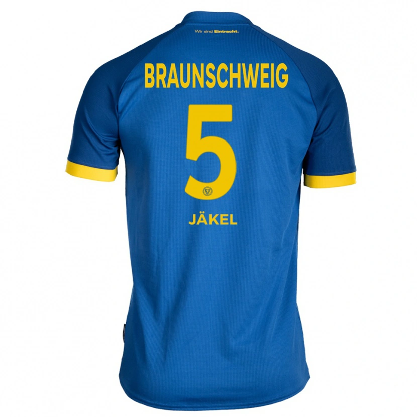 Danxen Bambino Maglia Frederik Jäkel #5 Blu Royal Giallo Kit Gara Away 2025/26 Maglietta
