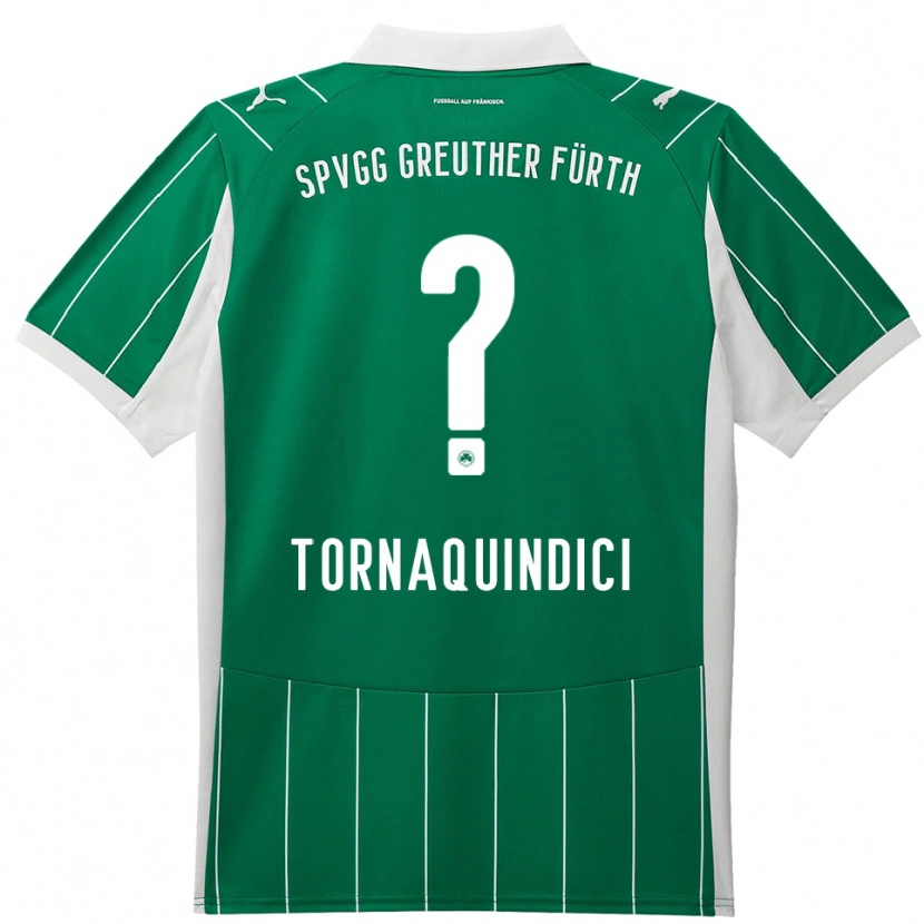 Danxen Bambino Maglia Aurora Tornaquindici #0 Verde Bianco Kit Gara Away 2025/26 Maglietta