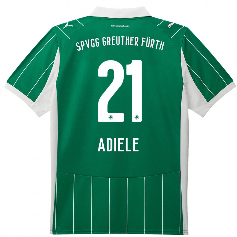 Danxen Bambino Maglia Raphael Adiele #21 Verde Bianco Kit Gara Away 2025/26 Maglietta