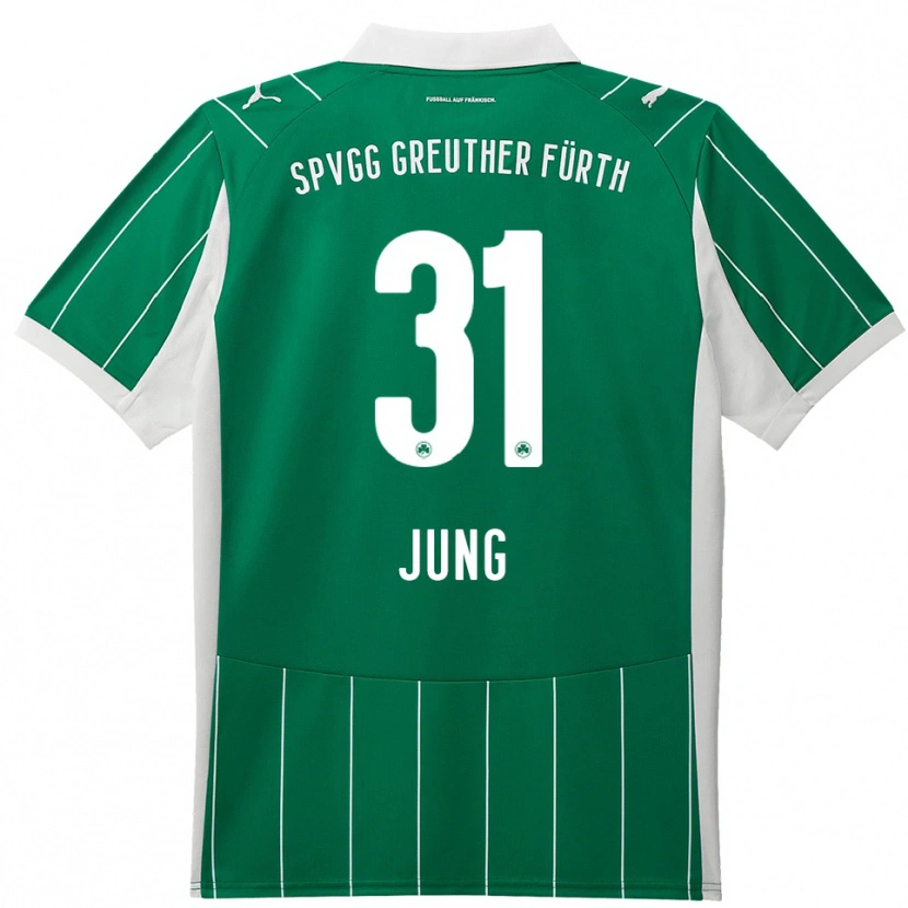 Danxen Bambino Maglia Sebastian Jung #31 Verde Bianco Kit Gara Away 2025/26 Maglietta