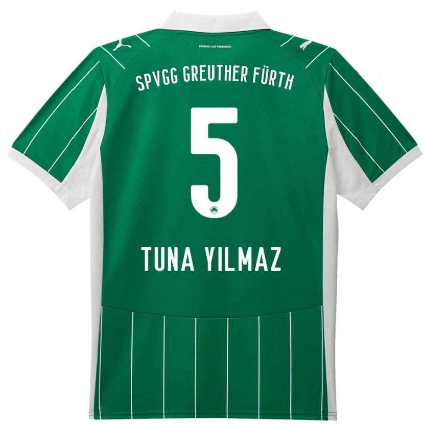 Danxen Bambino Maglia Tuna Yilmaz #5 Verde Bianco Kit Gara Away 2025/26 Maglietta