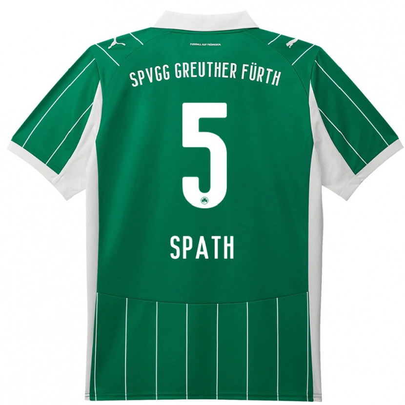 Danxen Bambino Maglia Dominik Spath #5 Verde Bianco Kit Gara Away 2025/26 Maglietta
